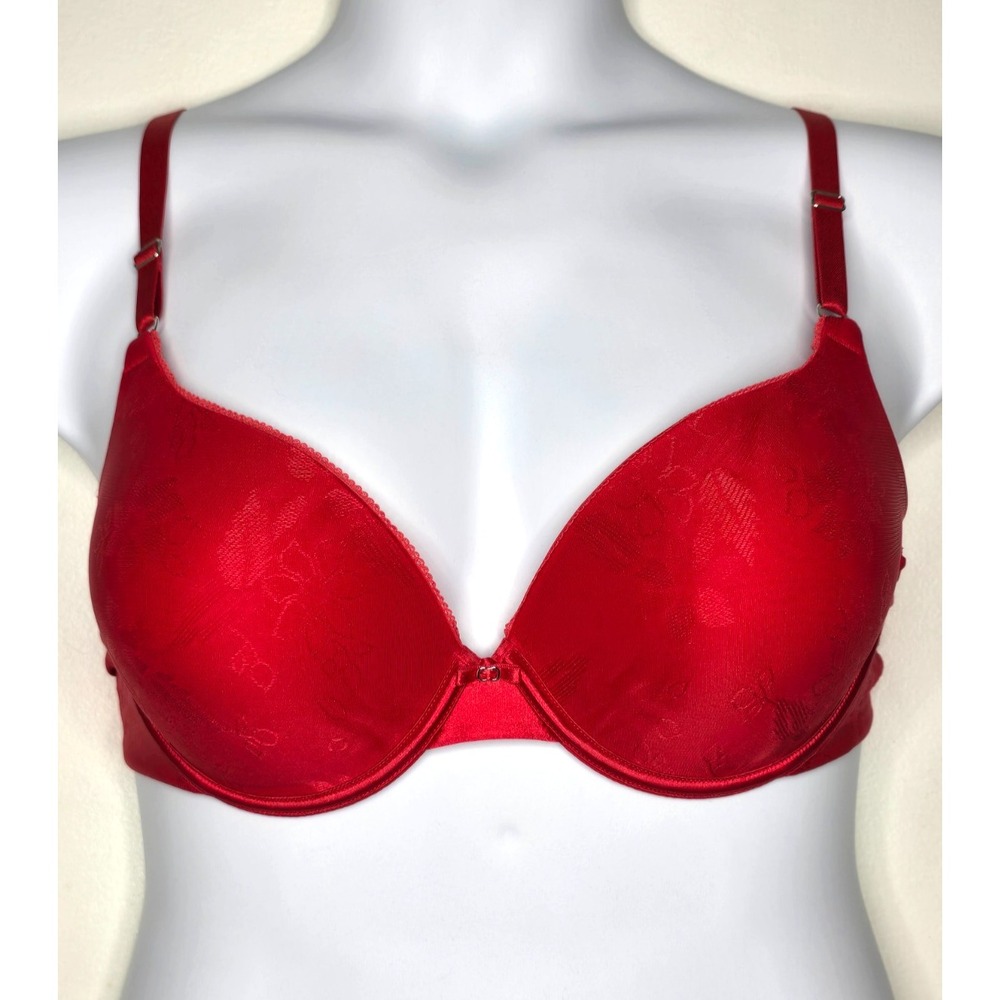LILY OF FRANCE Bra 38C Red Push Up Sexy Extreme Ego Boost Padded 2131101 Womens